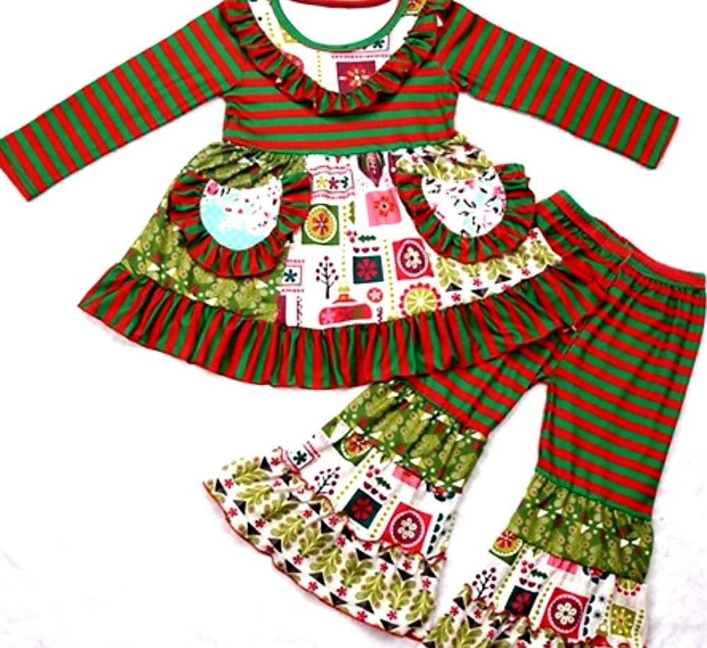 Christmas girl set(tops&pants)